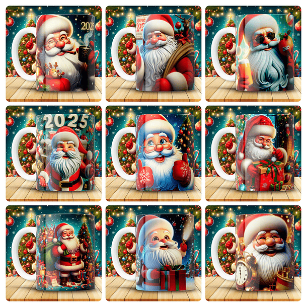 12 Artes para Caneca Papai Noel Arquivo em Jpg 2