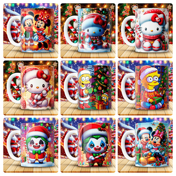 180 Artes para Caneca Personagens e Outros Natal 3D Arquivo em Png 18