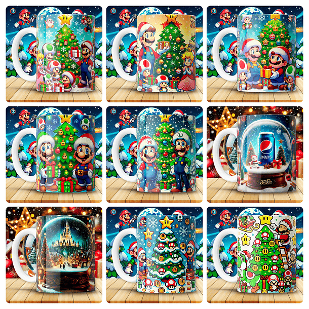 180 Artes para Caneca Personagens e Outros Natal 3D Arquivo em Png 19