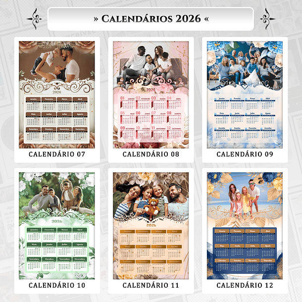 30 Artes para Calendário 2026 Arquivo Editável 3