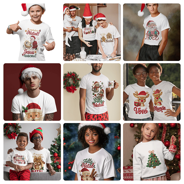 47 Artes para Camisa T-Shirts Natalino Natal Arquivo em Png 4