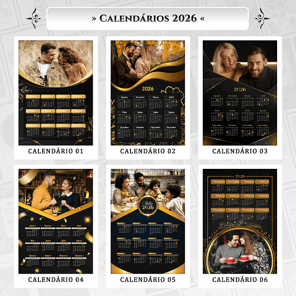 30 Artes para Calendário 2026 Arquivo Editável 4