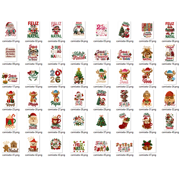 47 Artes para Camisa T-Shirts Natalino Natal Arquivo em Png 5