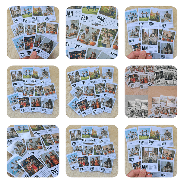 Calendário Polaroid 2026 Editavel Canva Arquivos Pdf Png 2