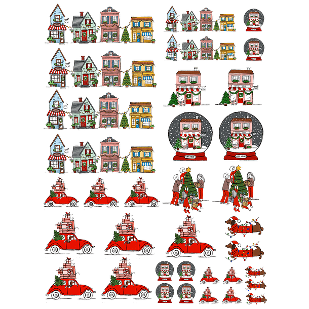 Arquivos para Personalização Natal, Fusca, Casinhas, Alfabeto, Mistos em Dtf Uv 5