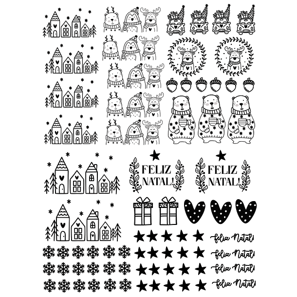 Arquivos para Personalização Natal, Fusca, Casinhas, Alfabeto, Mistos em Dtf Uv 8