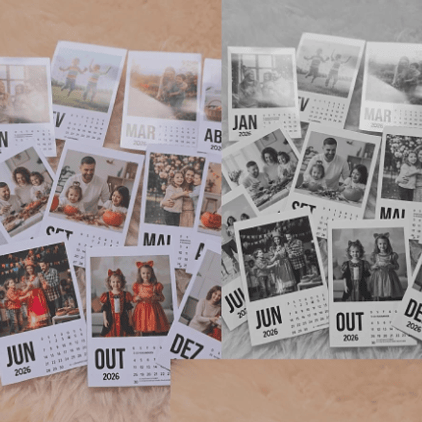 Calendário Polaroid 2026 Editavel Canva Arquivos Pdf Png 9