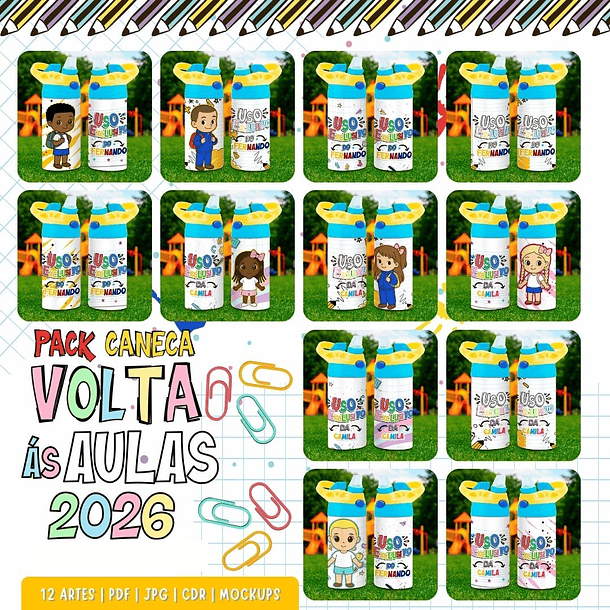 Combo Volta as aulas Squeeze, Caneca, Capa agenda, Toalhinhas e Muito mais Arquivo Editável 5