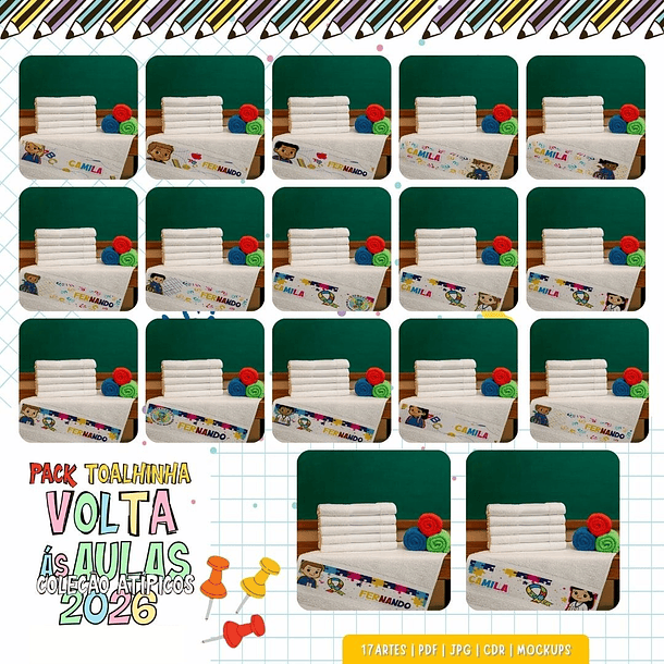 Combo Volta as aulas Squeeze, Caneca, Capa agenda, Toalhinhas e Muito mais Arquivo Editável 6