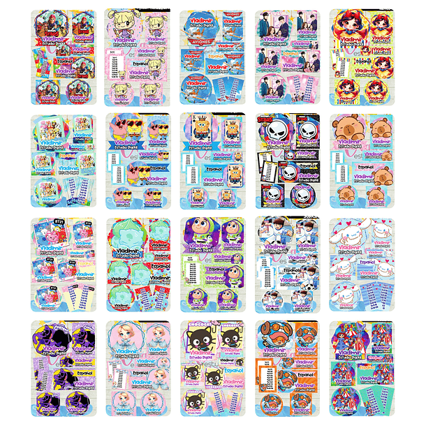 Arquivos Etiquetas Escolares Diversos temas e Personagens Editáveis  5