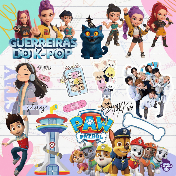 Kit Digital Etiquetas Escolares PNG – Volta às Aulas 2026 (60 Temas) 10