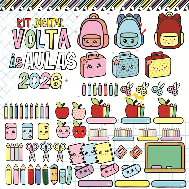 Combo Volta as aulas Squeeze, Caneca, Capa agenda, Toalhinhas e Muito mais Arquivo Editável 16