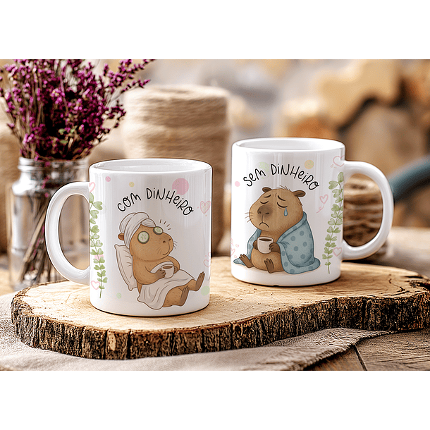 7 Artes para Caneca Capivara Ironica Arquivo Editável  5