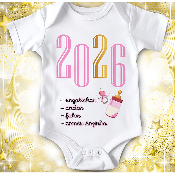 14 Artes para Camisa ou Body Ano Novo 2026 Arquivo Editável  3