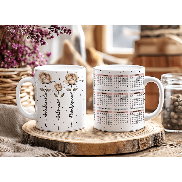 12 Artes para Caneca Calendário Ano Novo Minimalista 2026 Arquivo Editável  2