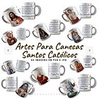 44 Artes para Canecas Santos Católicos Arquivo Editável  1