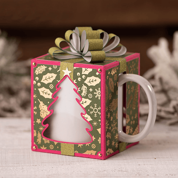 Arquivo Caixa Box para Caneca Arvore de Natal Arquivo em Svg  