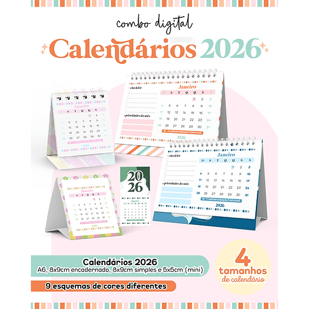 Arquivos para Calendários 2026 Arquivo em Pdf  