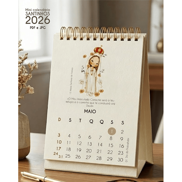 Arquivo Calendário de Mesa Santinhos 2026 Arquivo em Pdf  8