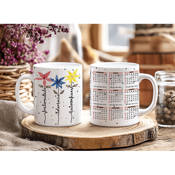 12 Artes para Caneca Calendário Ano Novo Minimalista 2026 Arquivo Editável  8