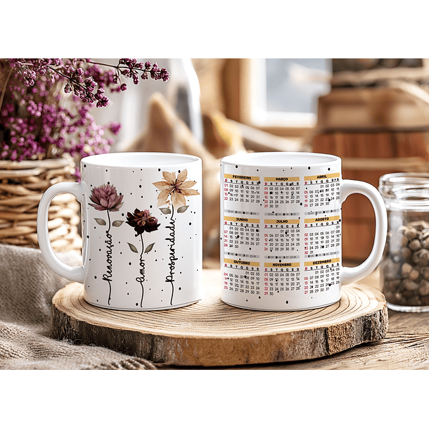 12 Artes para Caneca Calendário Ano Novo Minimalista 2026 Arquivo Editável  9