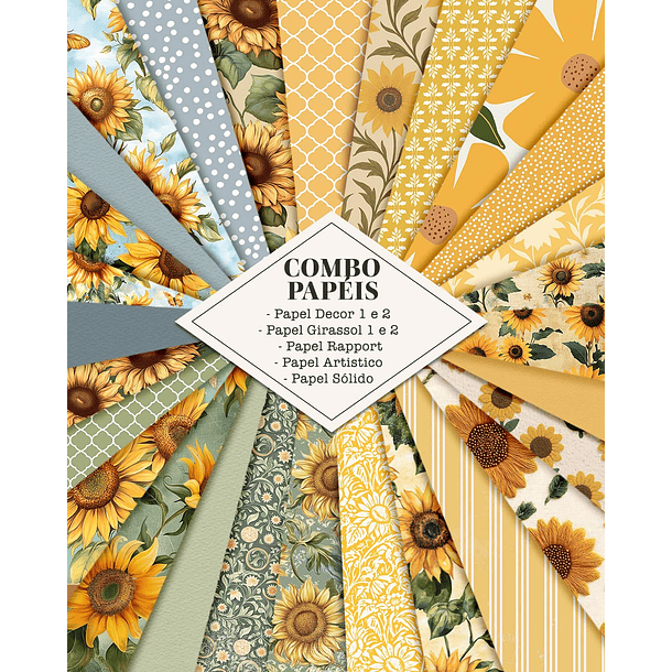 Combo encadernação + Kit digital Girassol Arquivo em Png 2