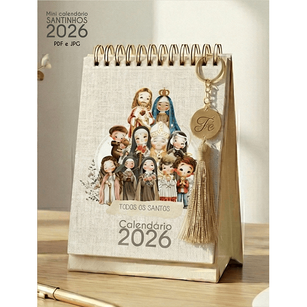 Arquivo Calendário de Mesa Santinhos 2026 Arquivo em Pdf  12