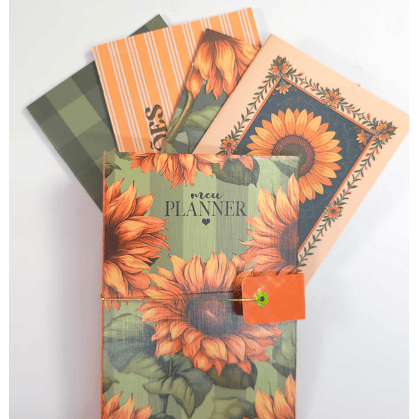 Combo encadernação + Kit digital Girassol Arquivo em Png 3