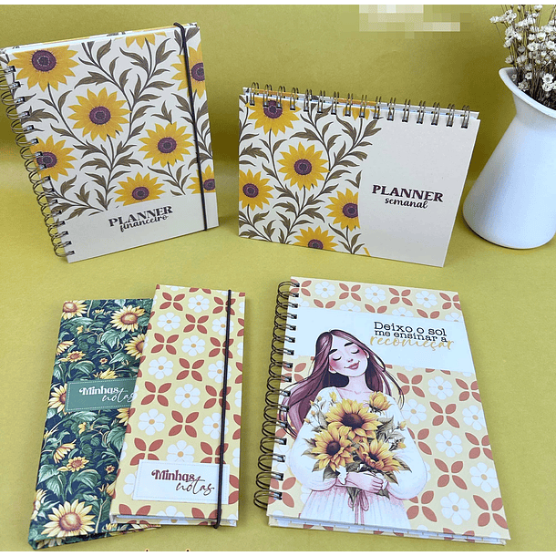 Combo encadernação + Kit digital Girassol Arquivo em Png 4