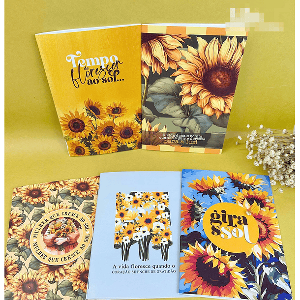 Combo encadernação + Kit digital Girassol Arquivo em Png 5