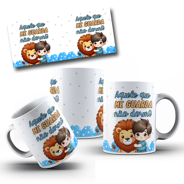 Arte Caneca Aquele que me guarda e não dorme Arquivo em Jpg  