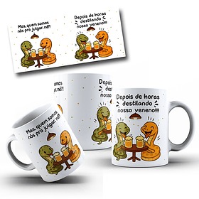 Arte Caneca Cobras Fofoqueiras Arquivo em Jpg