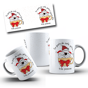 Arte Caneca Eu gosto de café, gatos e talvez umas três pessoas Arquivo em Jpg