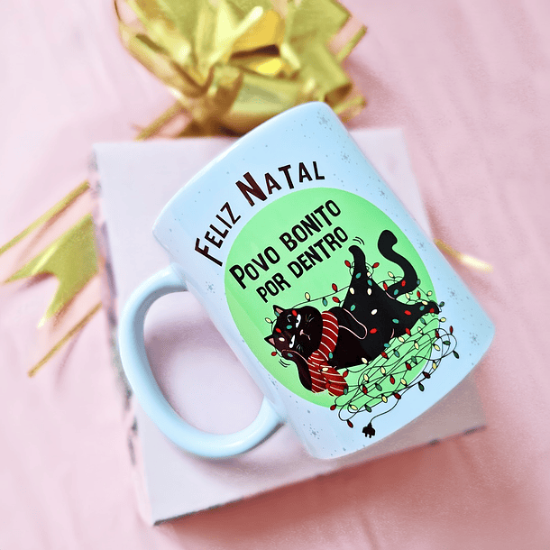 Arte Caneca Feliz Natal povo lindo por dentro Arquivo em Jpg 