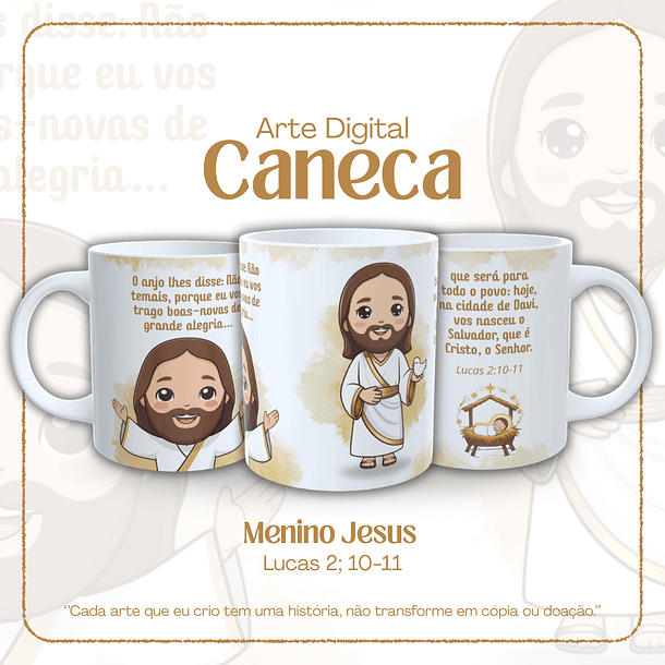 Arte Caneca Feliz Menino Jesus Arquivo em Jpg 