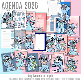 Arquivo para Encadernação Stitch Agendas Arquivo Editável