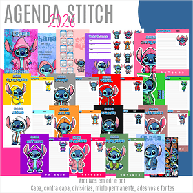 Arquivo para Encadernação Stitch Cores Agendas Arquivo Editável 
