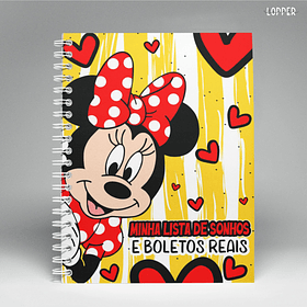 Arte Capa Agenda Minie Minha Lista de Sonhos e Boletos Reais Aqr JPG