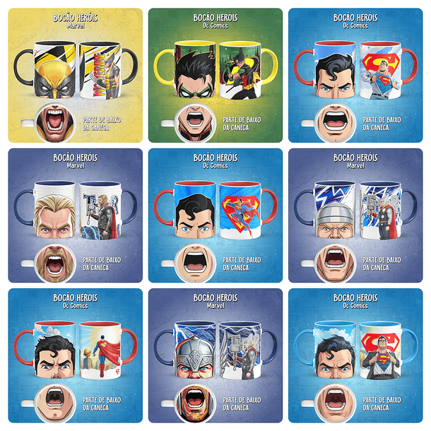 49 Artes para Caneca Bocão Herois Arquivo em Png  2