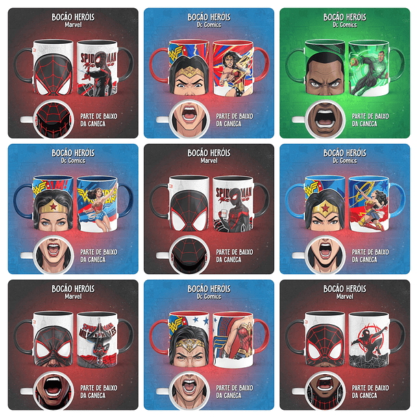 49 Artes para Caneca Bocão Herois Arquivo em Png  5