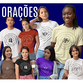 4 Artes para Camisa Orações Arquivo Editável 