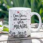 9 Artes para Caneca  Floral Letterings Frases Motivacional Deus Arquivo Editável  1