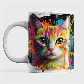10 Artes para Caneca Gato Neon Arquivo em Png 