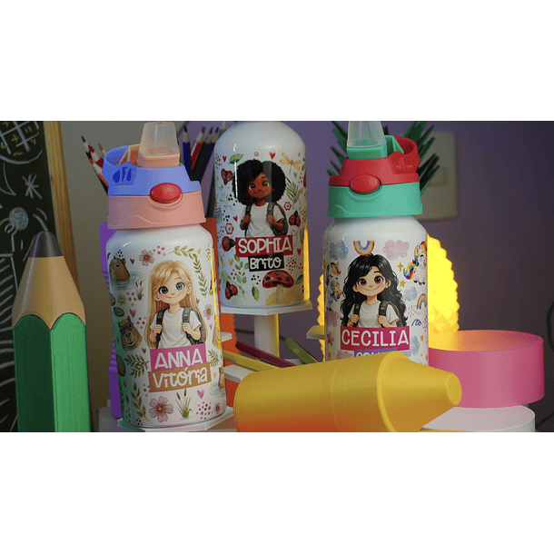 90 Artes para Sublimação Caneca Garrafa e Toalhinha Volta as Aulas Arquivo em Png  9