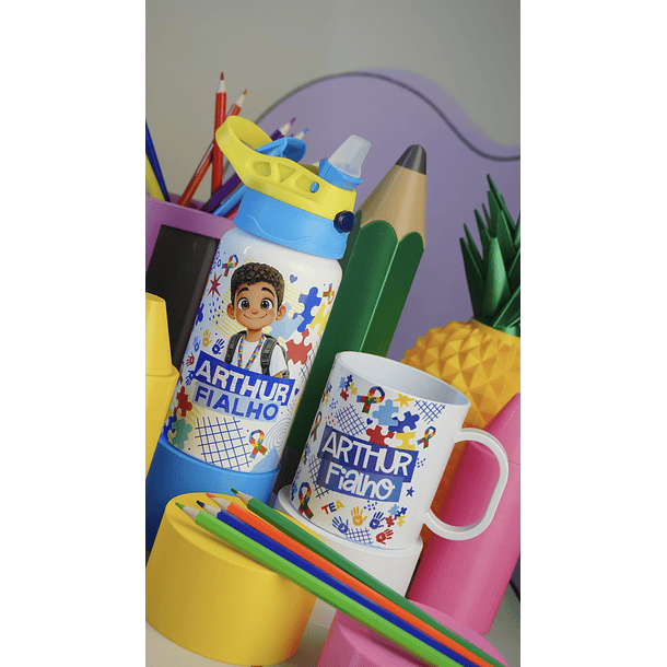 90 Artes para Sublimação Caneca Garrafa e Toalhinha Volta as Aulas Arquivo em Png  14