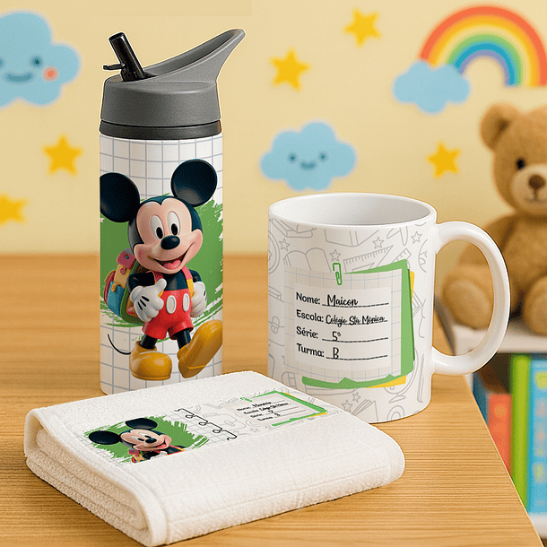 100 Artes para Caneca, Toalhinha e Garrafinha Personagens Volta as aulas Arquivo em Png 5