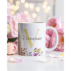 26 Artes para Caneca Alfabeto Feminino Flores Arquivo Editável  5