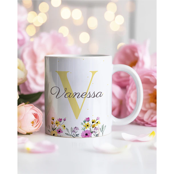 26 Artes para Caneca Alfabeto Feminino Flores Arquivo Editável  5