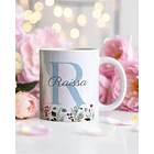 26 Artes para Caneca Alfabeto Feminino Flores Arquivo Editável  6