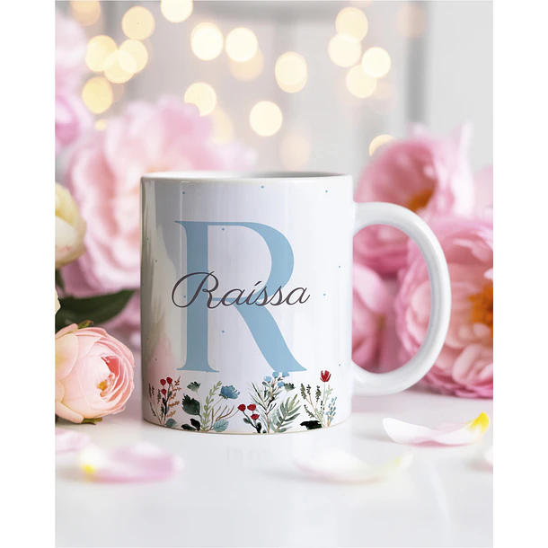 26 Artes para Caneca Alfabeto Feminino Flores Arquivo Editável  6